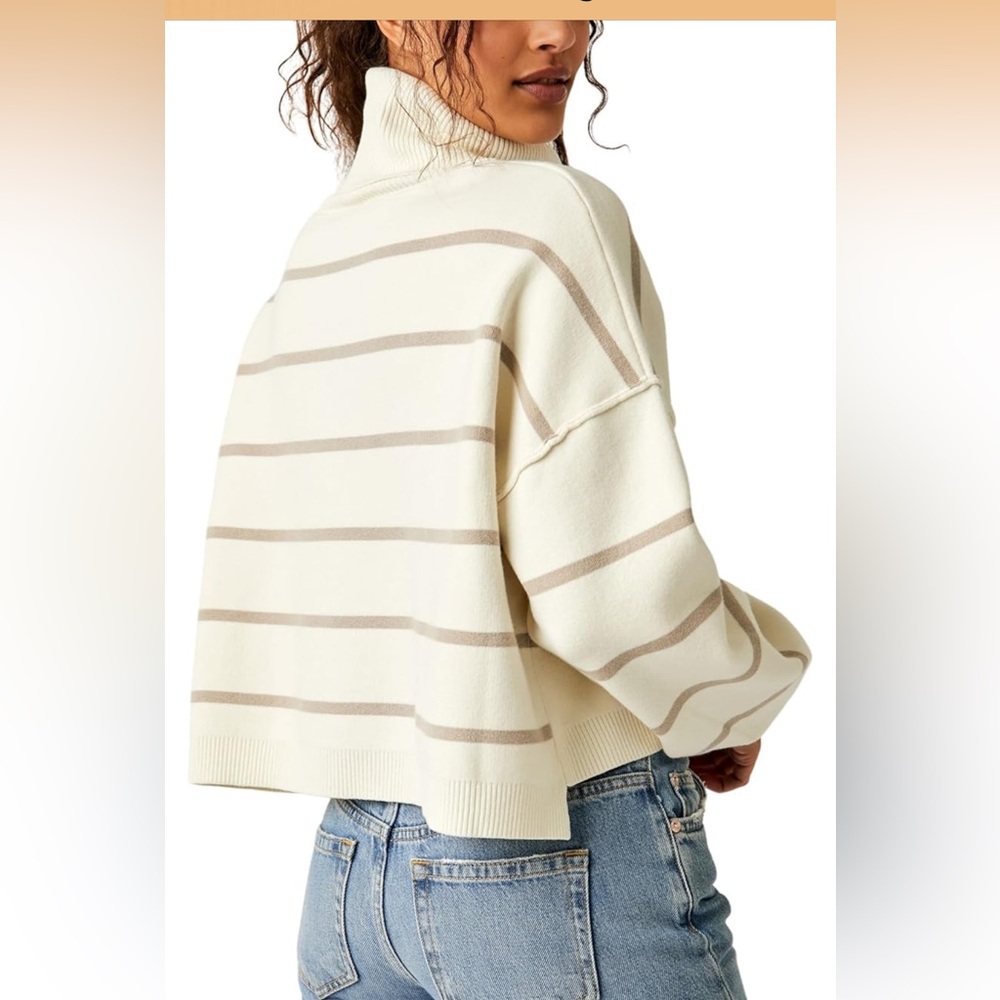 Free People Paulie Striped Turtleneck Sweater - Picture 3 of 12